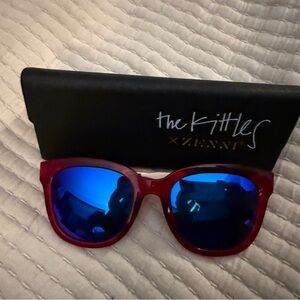 The Kittles by Zenni Red Sunglasses with Blue Lenses non RX
